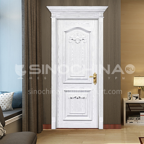 B Fraxinus mandshurica log solid wood door European style white door carved interior door price with Roman column 36